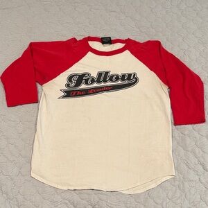 vintage 1998 Korn "Follow The Leader" raglan baseball jersey shirt red sleeve